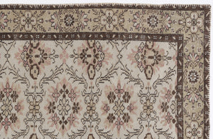 Beige Over Dyed Vintage Rug 5'10'' x 8'10'' ft 177 x 270 cm