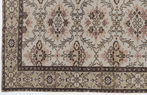 Beige Over Dyed Vintage Rug 5'10'' x 8'10'' ft 177 x 270 cm