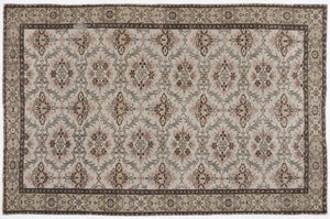 Beige Over Dyed Vintage Rug 5'10'' x 8'10'' ft 177 x 270 cm