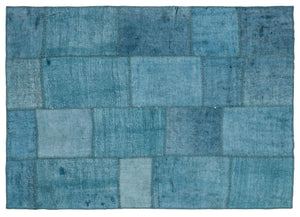 Natural Vintage Hemp Patchwork Rug  5'2'' x 7'4'' ft 157 x 224 cm