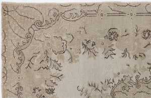 Beige Over Dyed Vintage Rug 5'4'' x 9'5'' ft 162 x 286 cm