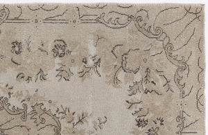 Beige Over Dyed Vintage Rug 5'4'' x 9'5'' ft 162 x 286 cm