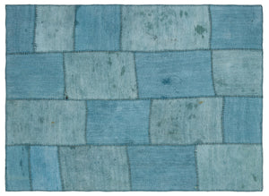 Natural Vintage Hemp Patchwork Rug  5'1'' x 7'1'' ft 155 x 217 cm