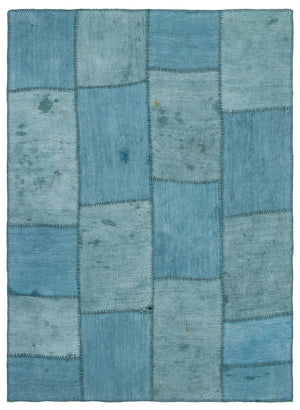 Natural Vintage Hemp Patchwork Rug  5'1'' x 7'1'' ft 155 x 217 cm