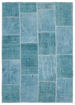 Natural Vintage Hemp Patchwork Rug  5'2'' x 7'3'' ft 158 x 222 cm