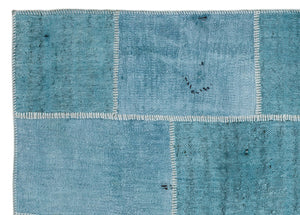 Natural Vintage Hemp Patchwork Rug  5'2'' x 7'3'' ft 158 x 222 cm