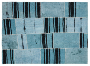 Natural Vintage Hemp Patchwork Rug 5'3'' x 7'1'' ft 160 x 217 cm