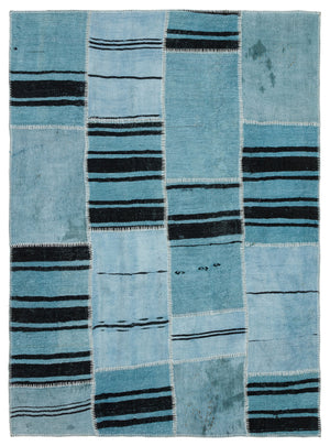 Natural Vintage Hemp Patchwork Rug 5'3'' x 7'1'' ft 160 x 217 cm