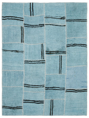 Natural Vintage Hemp Patchwork Rug 5'3'' x 6'10'' ft 160 x 208 cm