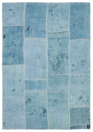 Natural Vintage Hemp Patchwork Rug 5'2'' x 7'6'' ft 158 x 228 cm