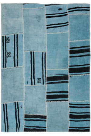 Natural Vintage Hemp Patchwork Rug 5'3'' x 7'5'' ft 159 x 227 cm