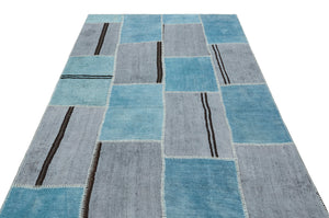 Natural Vintage Hemp Patchwork Rug  5'2'' x 7'4'' ft 157 x 224 cm