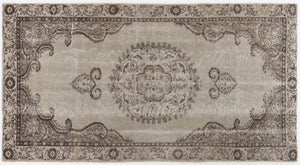 Beige Over Dyed Vintage Rug 4'9'' x 8'10'' ft 145 x 270 cm
