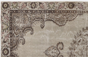 Beige Over Dyed Vintage Rug 4'9'' x 8'10'' ft 145 x 270 cm