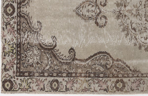 Beige Over Dyed Vintage Rug 4'9'' x 8'10'' ft 145 x 270 cm