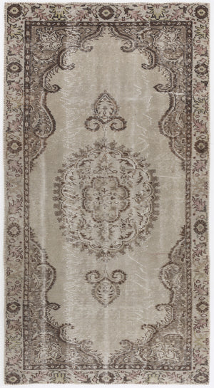Beige Over Dyed Vintage Rug 4'9'' x 8'10'' ft 145 x 270 cm