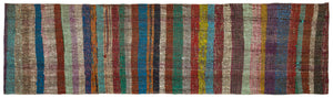 Chaput Over Dyed Kilim Rug 3'2'' x 11'2'' ft 96 x 340 cm