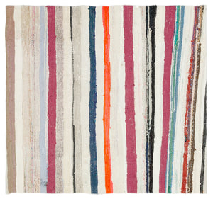 Chaput Over Dyed Kilim Rug 3'8'' x 3'10'' ft 113 x 118 cm