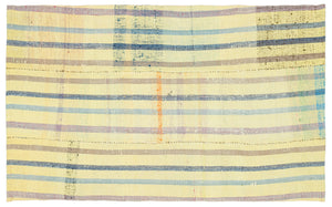 Chaput Over Dyed Kilim Rug 4'2'' x 6'9'' ft 127 x 205 cm