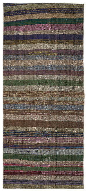 Chaput Over Dyed Kilim Rug 3'1'' x 6'9'' ft 93 x 205 cm