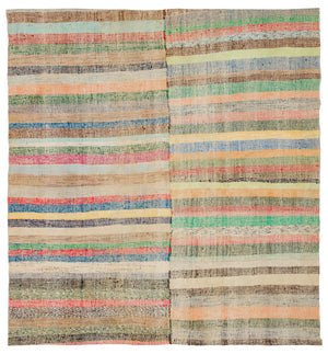 Chaput Over Dyed Kilim Rug 6'4'' x 6'9'' ft 194 x 205 cm