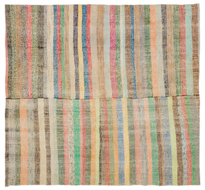 Chaput Over Dyed Kilim Rug 6'4'' x 6'9'' ft 194 x 205 cm