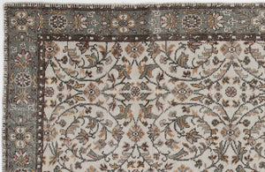 Beige Over Dyed Vintage Rug 5'7'' x 9'8'' ft 170 x 294 cm