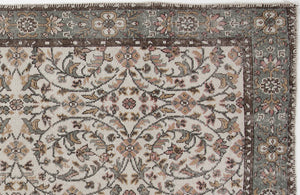 Beige Over Dyed Vintage Rug 5'7'' x 9'8'' ft 170 x 294 cm