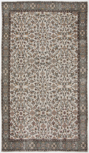 Beige Over Dyed Vintage Rug 5'7'' x 9'8'' ft 170 x 294 cm