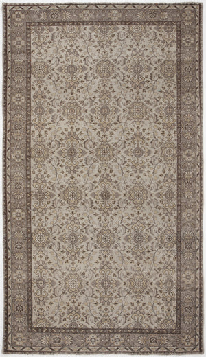 Beige Over Dyed Vintage Rug 5'5'' x 9'7'' ft 165 x 293 cm
