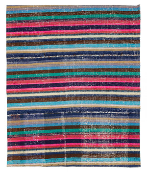 Chaput Over Dyed Kilim Rug 5'2'' x 4'4'' ft 157 x 131 cm