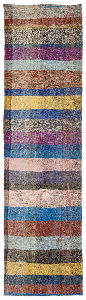 Chaput Over Dyed Kilim Rug 3'1'' x 11'6'' ft 95 x 351 cm