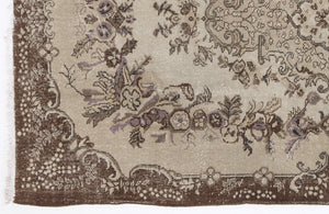 Beige Over Dyed Vintage Rug 5'7'' x 9'7'' ft 171 x 291 cm