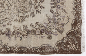 Beige Over Dyed Vintage Rug 5'7'' x 9'7'' ft 171 x 291 cm