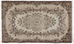 Beige Over Dyed Vintage Rug 5'7'' x 9'7'' ft 171 x 291 cm