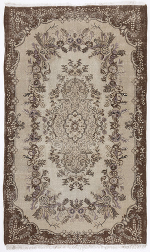 Beige Over Dyed Vintage Rug 5'7'' x 9'7'' ft 171 x 291 cm