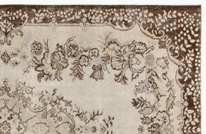 Beige Over Dyed Vintage Rug 5'6'' x 8'11'' ft 168 x 272 cm