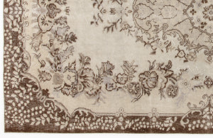 Beige Over Dyed Vintage Rug 5'6'' x 8'11'' ft 168 x 272 cm