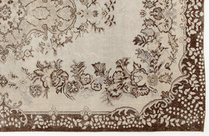 Beige Over Dyed Vintage Rug 5'6'' x 8'11'' ft 168 x 272 cm