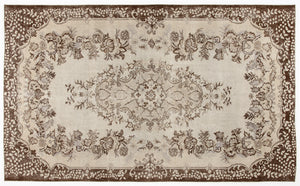 Beige Over Dyed Vintage Rug 5'6'' x 8'11'' ft 168 x 272 cm