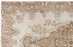 Beige Over Dyed Vintage Rug 5'3'' x 9'1'' ft 161 x 278 cm