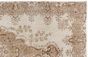 Beige Over Dyed Vintage Rug 5'3'' x 9'1'' ft 161 x 278 cm