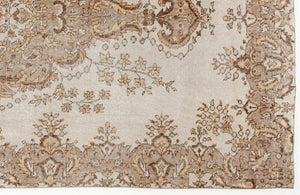 Beige Over Dyed Vintage Rug 5'3'' x 9'1'' ft 161 x 278 cm