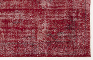 Red Over Dyed Vintage Rug 6'0'' x 10'6'' ft 183 x 319 cm