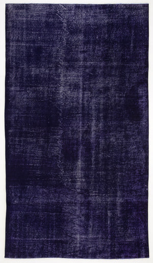 Blue Over Dyed Vintage Rug 5'7'' x 9'9'' ft 169 x 298 cm