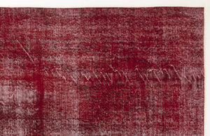 Red Over Dyed Vintage Rug 6'2'' x 9'11'' ft 187 x 301 cm
