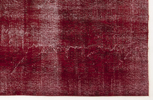 Red Over Dyed Vintage Rug 6'2'' x 9'11'' ft 187 x 301 cm