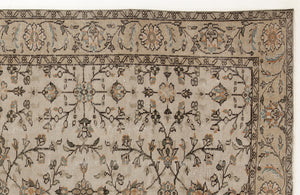 Beige Over Dyed Vintage Rug 5'5'' x 9'0'' ft 164 x 275 cm