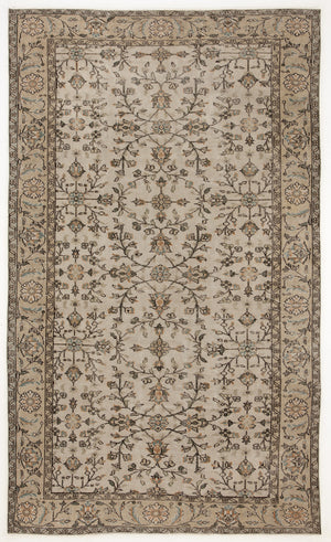 Beige Over Dyed Vintage Rug 5'5'' x 9'0'' ft 164 x 275 cm