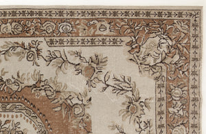 Beige Over Dyed Vintage Rug 6'2'' x 9'10'' ft 187 x 300 cm